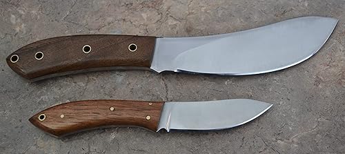 Miniatura 5 de Gneric Ocean Axis Supplies - Paquete de 2 cuchillos de caza de acero hechos a mano de 10.5 y 7 pulgadas con afilador de cuchillos gratis, cuchillo