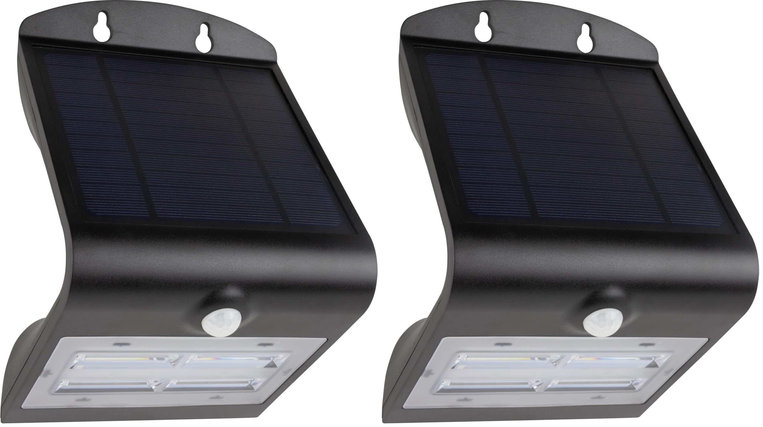 REV BUTTERFLY Außenleuchte mit Bewegungsmelder 2000mAh, Li-Ion, Led Strahler außen, IP54, Solar Panel 2,3Wp, 3,2W, schwarz (Packung mit 2)