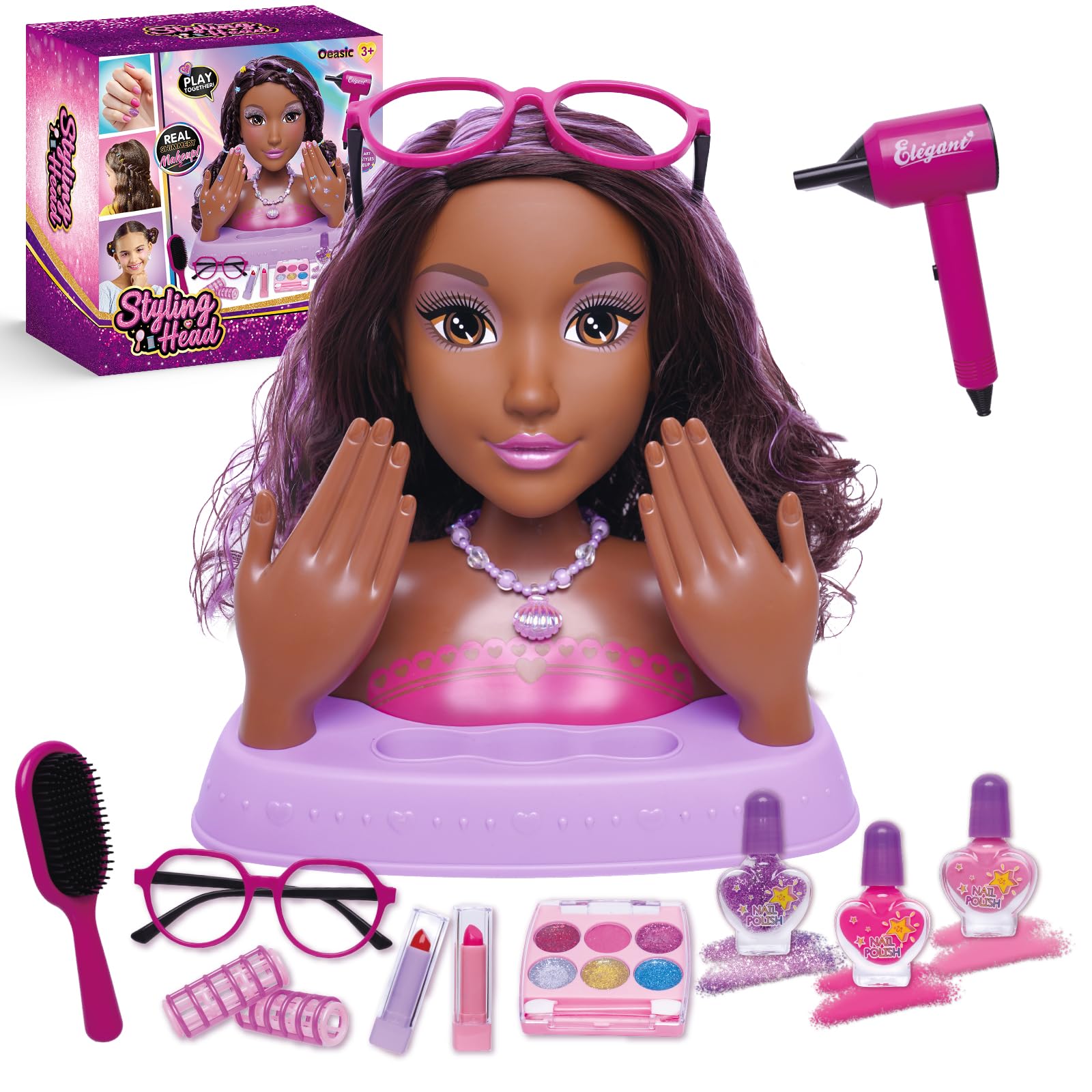Amazon.com: Hair Styling Doll Head 10.5-inch with Real Washable