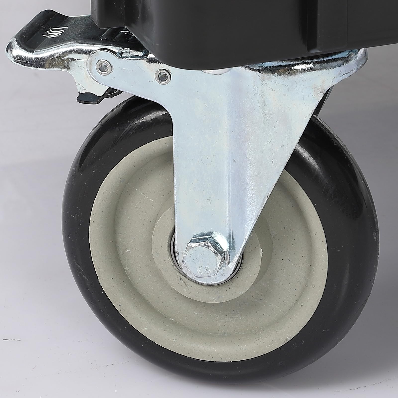 Garvee Carro de Servicio de 2 Niveles, Carro Utilitario Carga Pesada 227 kg, 2 Bandejas 91x61 cm, Ruedas Giratorias 12,7 cm con Freno, Mango Ergonómico para Almacén/Garaje/Hotel/Restaurante, Negro