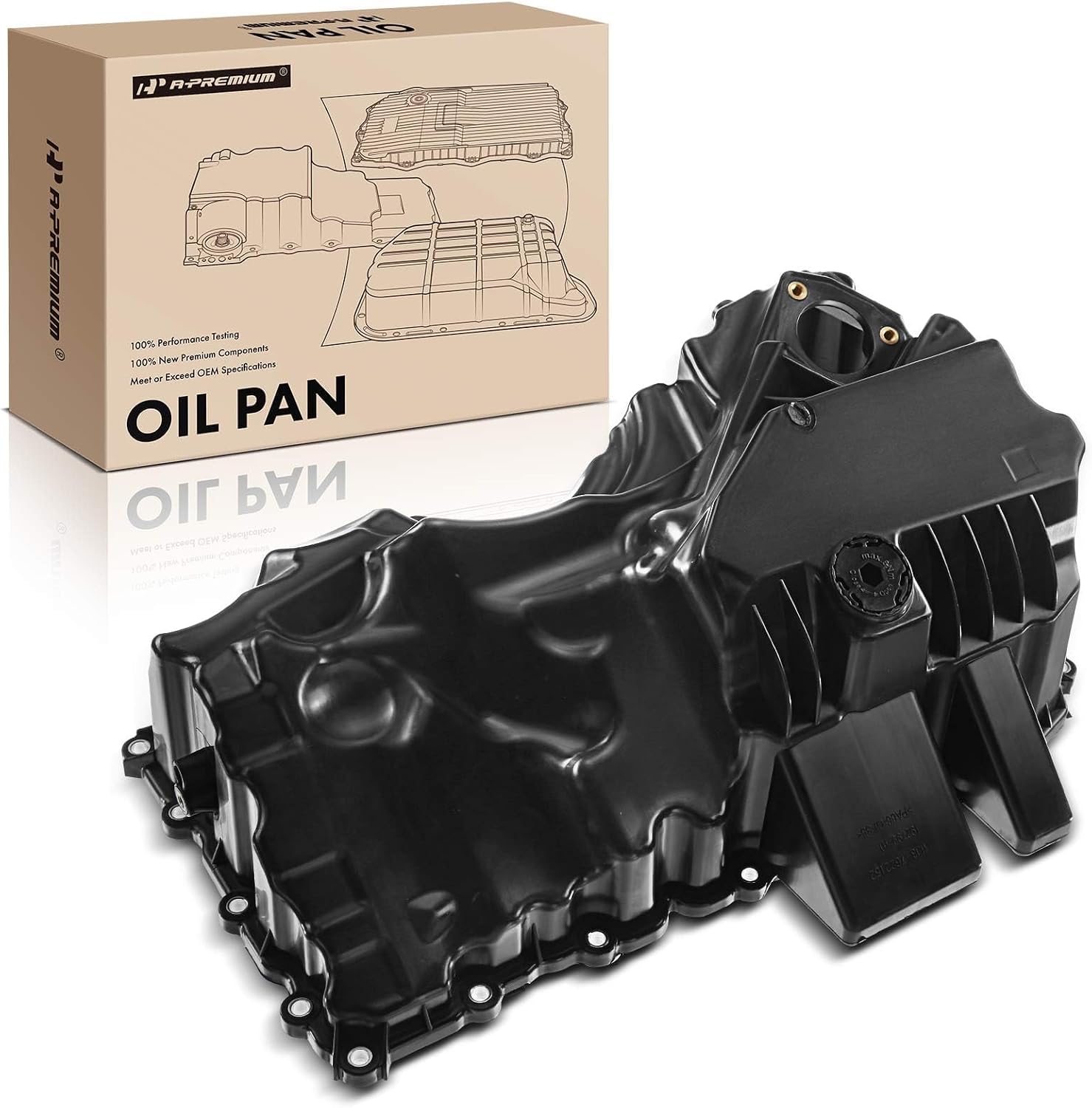 A-Premium Engine Oil Pan with Drain Plug for BMW 2.0L Turbo (Select 3/4/5 Series X1 Z4)