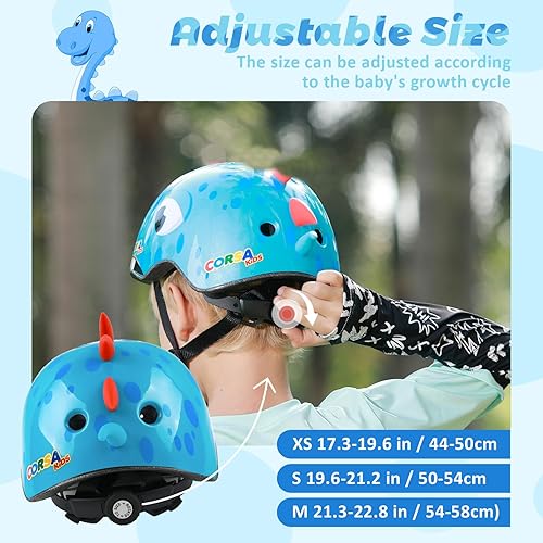 Miniatura 6 de Casco de bicicleta para niños pequeños, ajustable y multideportivo, 3 tamaños para edades de 1-2-3-5-8-14 años