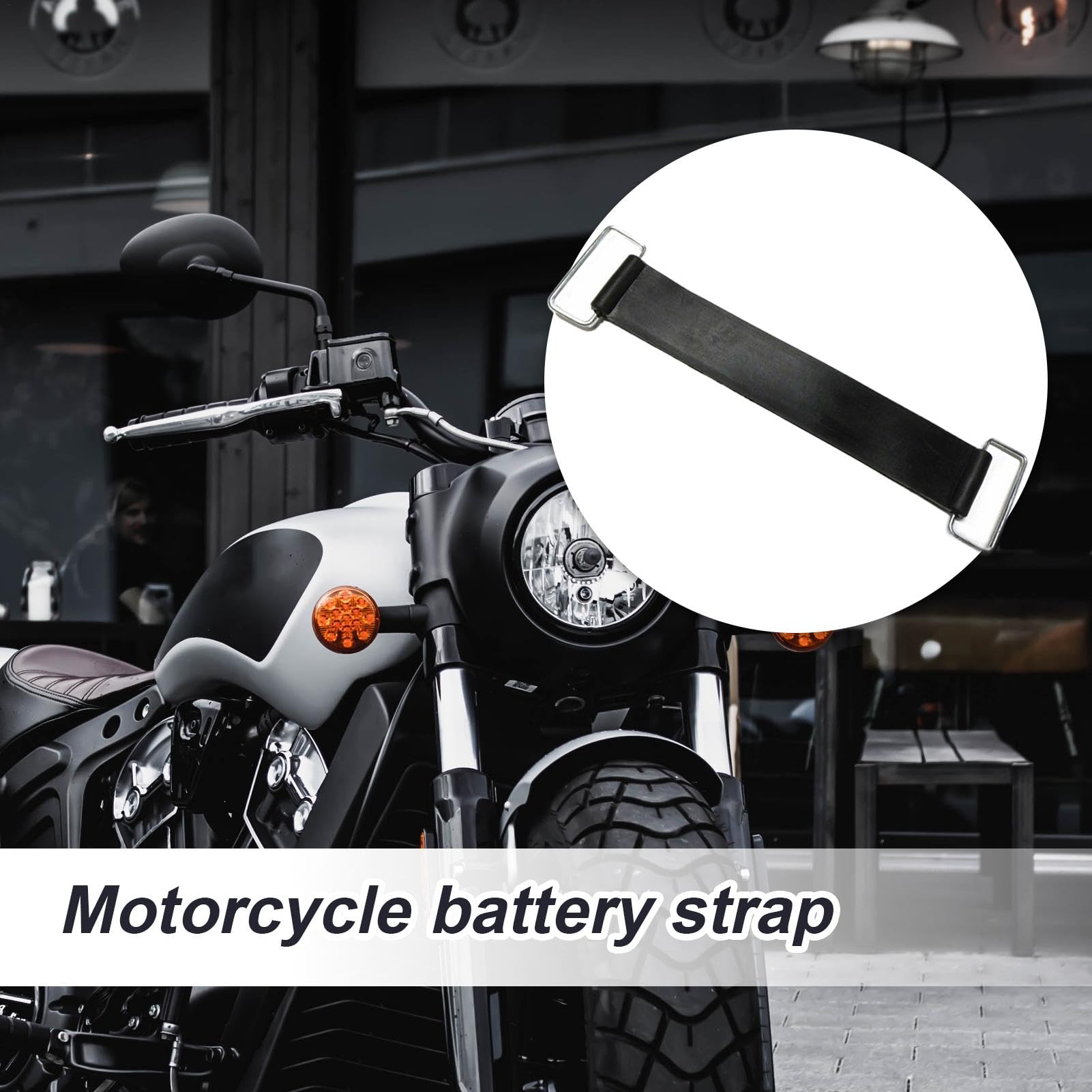 Cinghia di fissaggio per batteria della moto, cinturino in gomma resistente per un montaggio sicuro della batteria, cinghia fissa per batteria per moto, elastico, supporto per batteria, resistente
