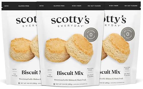 Miniatura 6 de Keto Biscuit Zero Carb Mix - Mezcla para hornear galletas Keto y sin gluten, 0.00oz de carbohidratos netos por galleta, fácil de hornear, sin