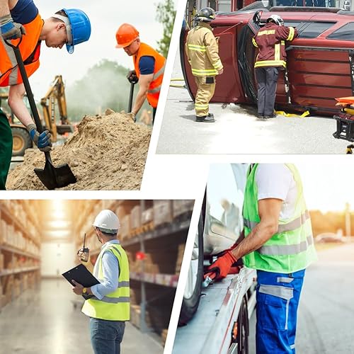 Miniatura 5 de HYCOPROT High Visibility Reflective Safety Vests with Zipper and 8 Pockets, Meets ANSIISEA Standards