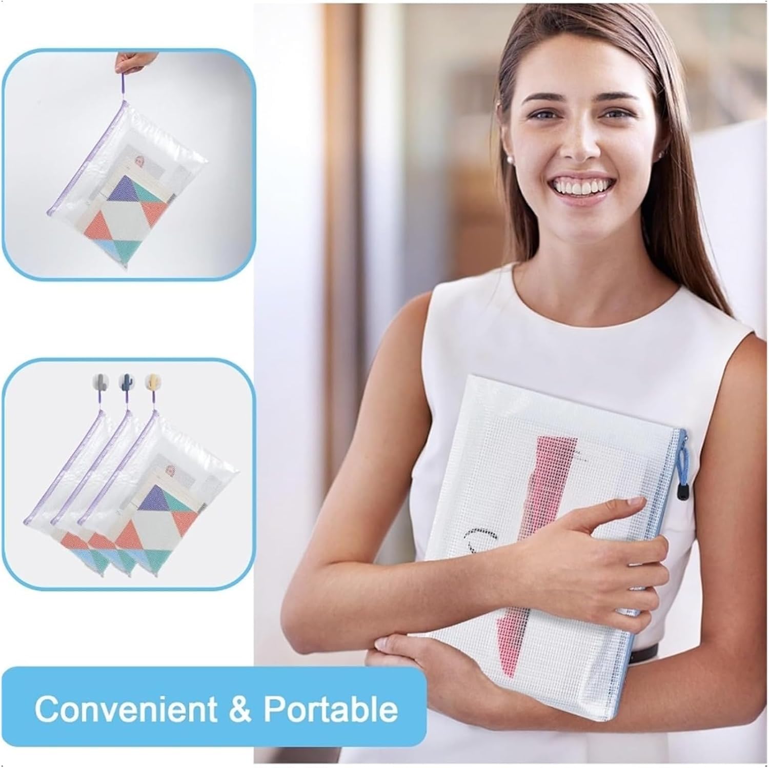 Bustine con cerniera in rete, 24 Sacchetti Con Cerniera In Rete Formato A4 for Forniture for Ufficio