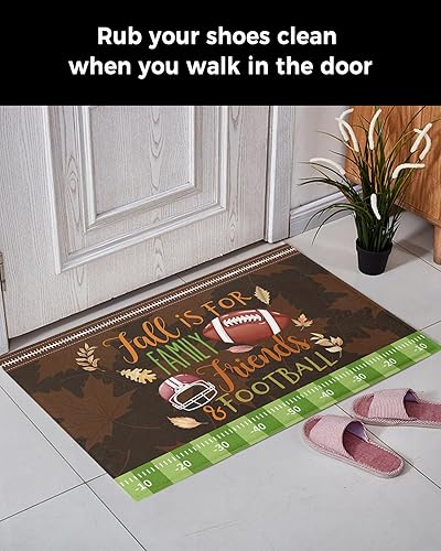 Miniatura 3 de Alfombra de baño de fútbol marrón otoñal para baño, dormitorio, tapetes de felpa antideslizantes, tapetes de baño absorbentes para entrada interior,