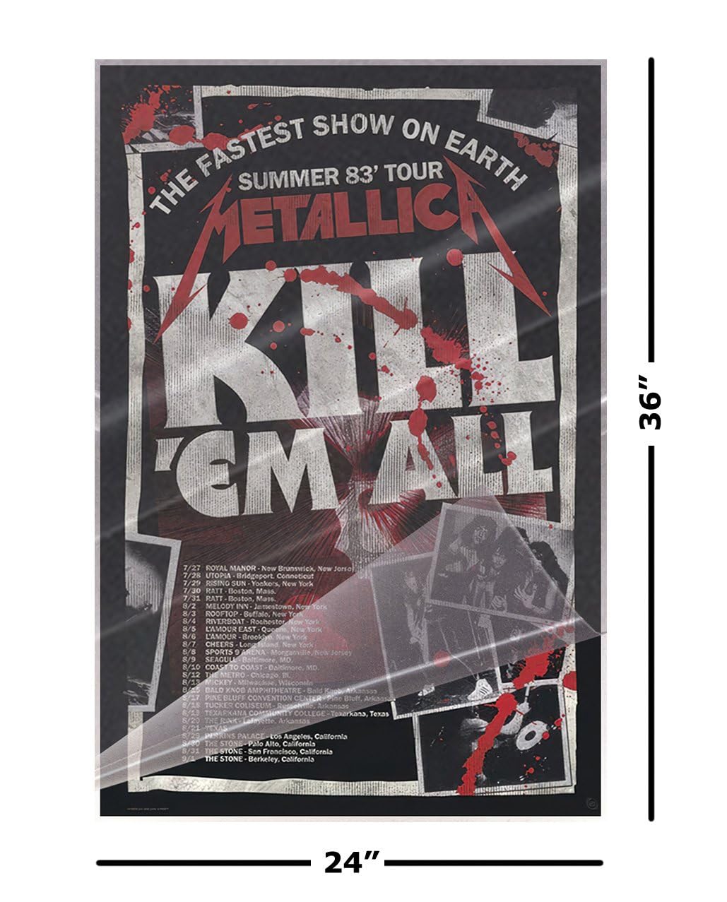 Amazon.com: Metallica - Music Poster (Kill 'Em All Tour 1983