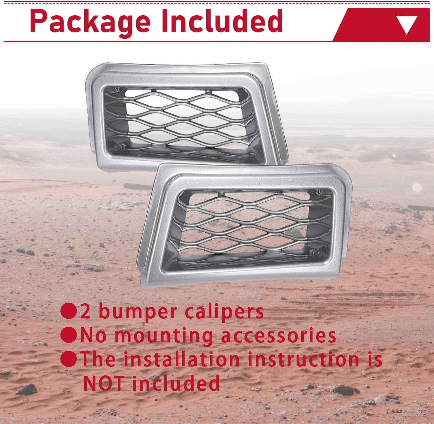 HECASA Bumper Caliper Air Duct Set Compatible with 2003-2007 Chevy Silverado 1500 Silver Front Right & Left Air Duct Cover