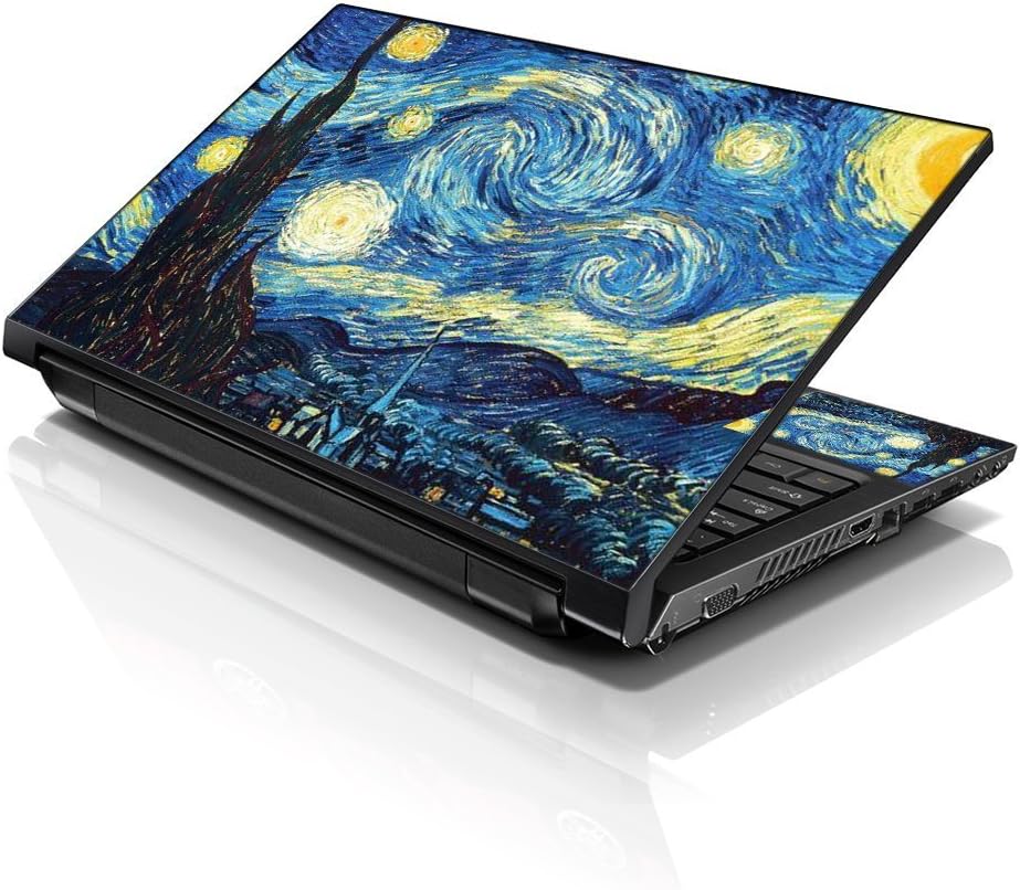 Elton Van Gogh Starry Night Theme 3M Skin Case Vinyl Laptop Skin Sticker Reusable Protector Cover For 11.6" - 15.6" Inch