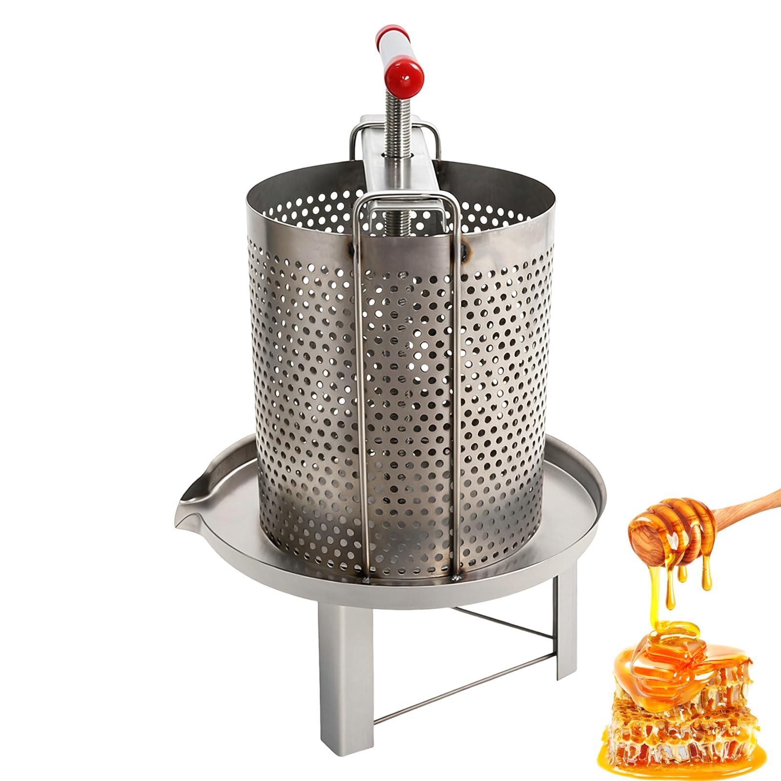 Colino per miele in acciaio inossidabile, rimovibile, per apicoltori | Manuale, attrezzatura per l'estrazione del miele, separazione dei solidi fluidi, per la casa, l'agricoltura(Style B)