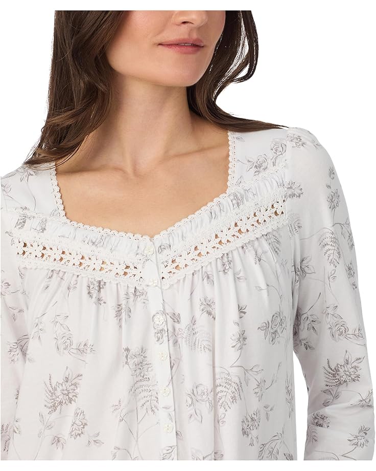 Eileen West Cotton Knit Long Sleeve Long Nightgown - #3 of 3