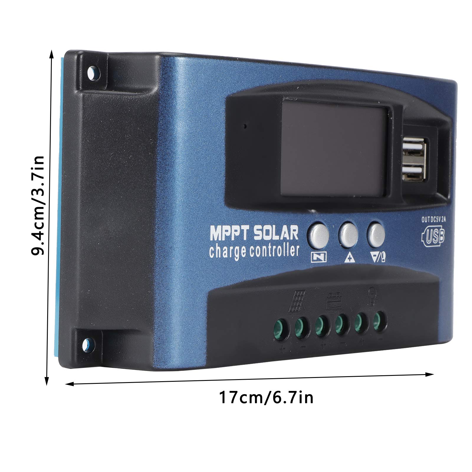 Regolatore di carica solare Torvex, regolatore solare MPPT e regolatore per pannelli fotovoltaici, regolatore fotovoltaico per di illuminazione stradale a LED (Pannello composito in alluminio