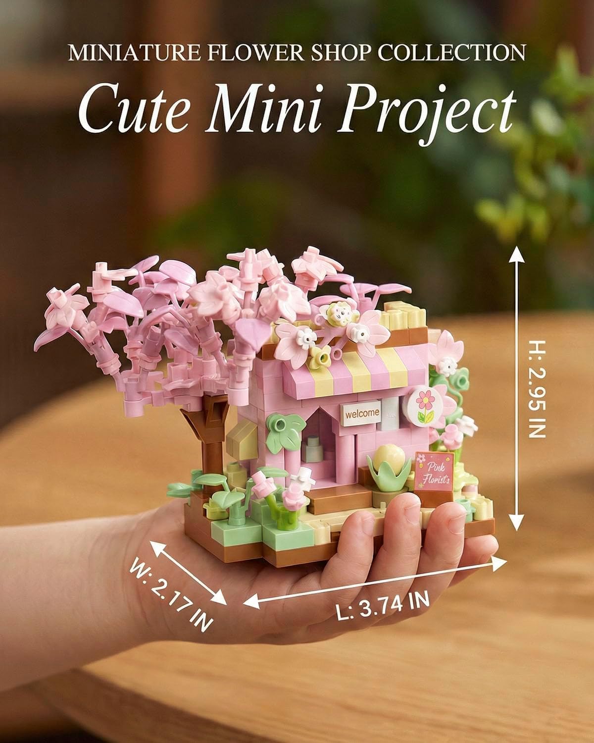 QISHOUTING 6 Packs Mini Flower Shops Building Set, 1165PCS-Party Favors for Kids, Creative Botanical Collection Garden Playset Micro Building Toy, Home Decor and Office Art Gift Women, Mom, Girls