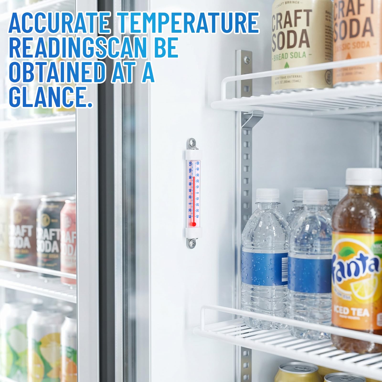 Sabary Paquete de 20 termómetros para frigorífico y congelador, termómetro analógico de tira larga para colgar con Fahrenheit Celsius para refrigerador, cocina, hogar, restaurante