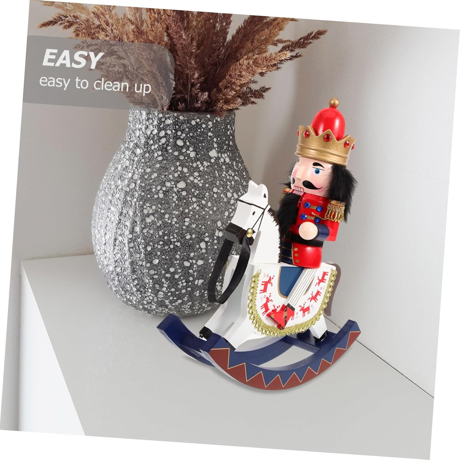 VOSAREA Nutcracker Soldier Decoration Wooden Nutcracker Ornament for Christmas Tabletop Decor Unique Festive Centerpiece Intricate Details for Holiday Celebrations