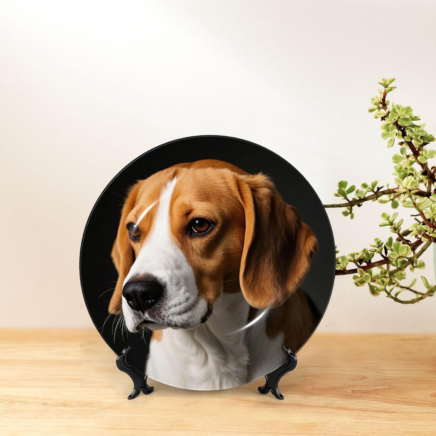 Decorative Plate Art Crafts Bone China Decorative Plate with Display Rack Souvenir Wall Decor Ceramic Ornaments Dinner Plates Ceramic Decoratives Plates for Home Office 10in