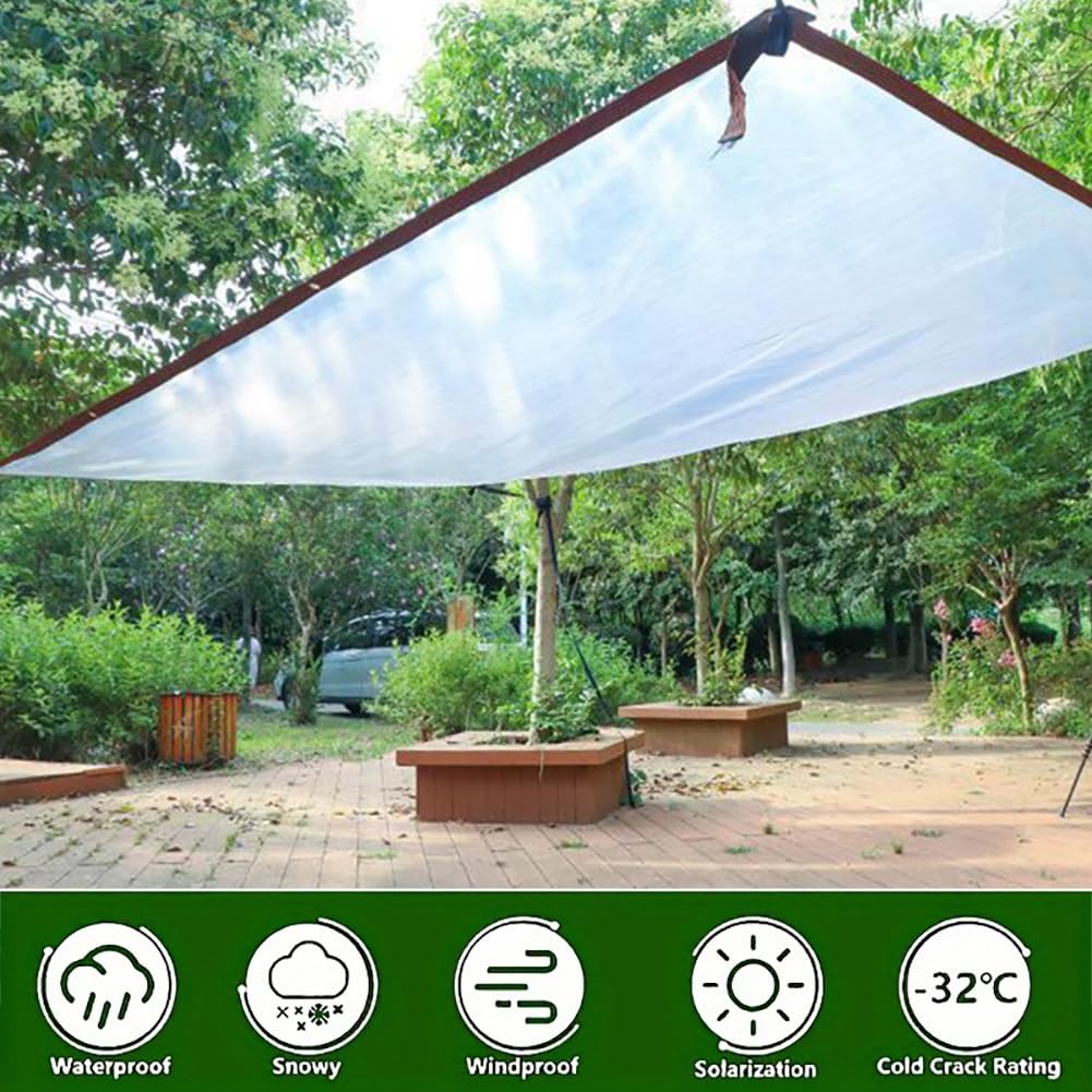 Telo Impermeabile Trasparente Resistente con Occhielli - Telo Trasparente per Esterni, Ideale per Serre, patii e Giardini - Disponibile in Misure da 2 m a 15 m (4,0 m x 10 m)