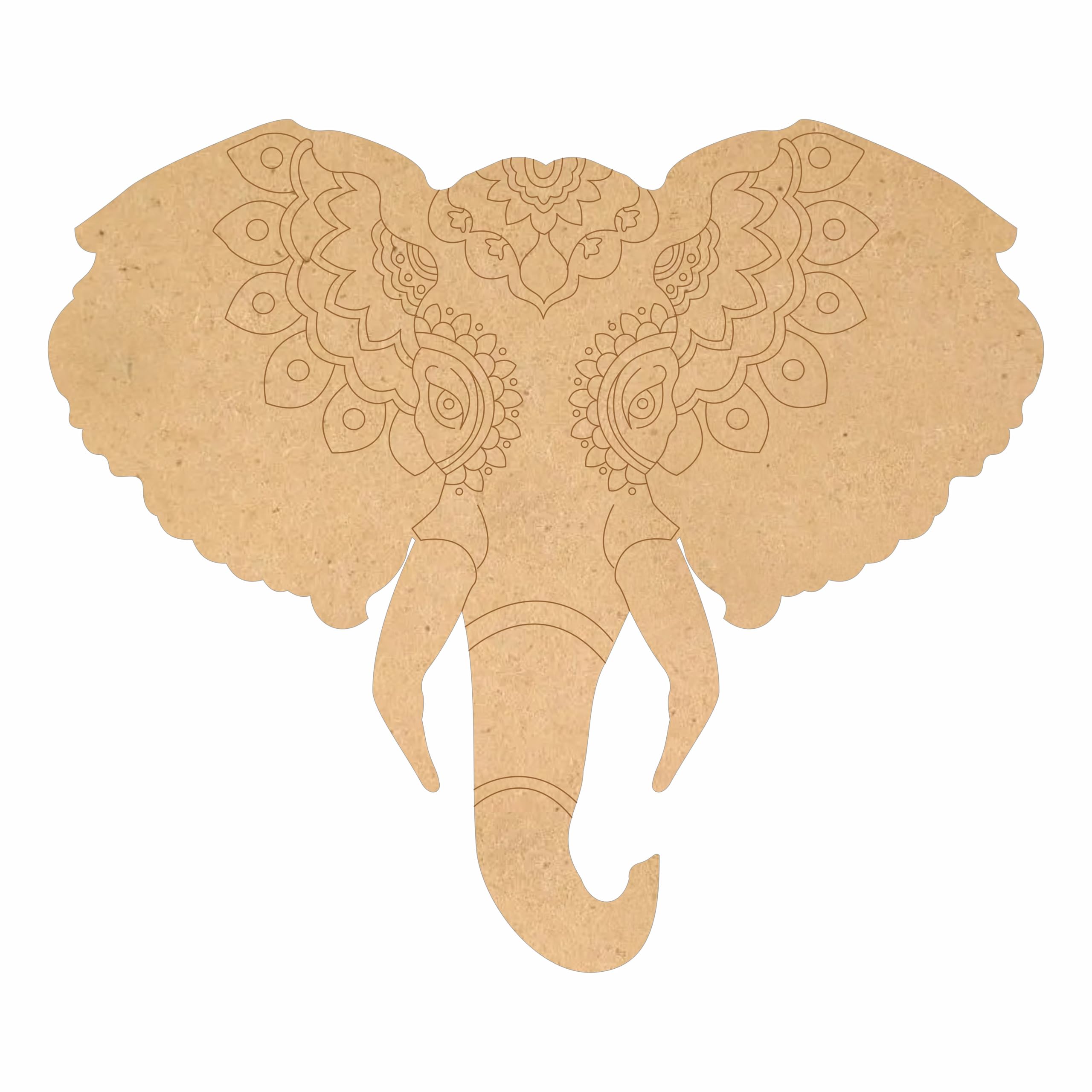 Pre Marked MDF Cutout 8inch for Clay Art Elephant Head Pre-Marked Cutout Wooden MDF Shapes 1Pcs-picture-29