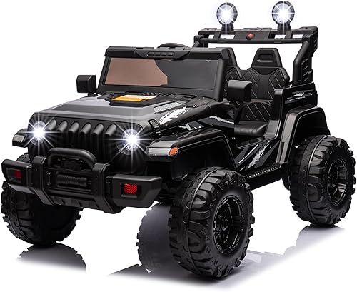 Miniatura 8 de Auto de paseo para niños con control remoto, autos eléctricos a batería de 24 V, juguete para niños grandes con pantalla de batería, luces LED,