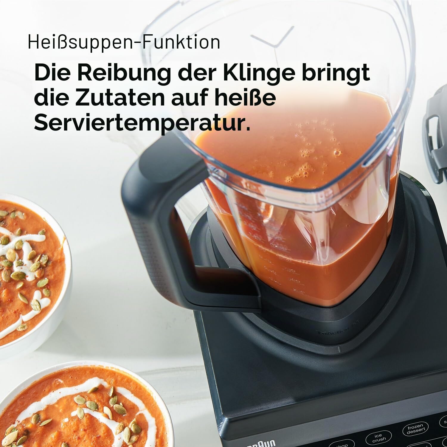 Braun PowerBlend 9 JB9040BK Hochleistungs-Standmixer mit 1600 Watt Motor, 2 l Tritan-Behälter, 18 Programme, 10 Geschwindigkeiten, Schwarz