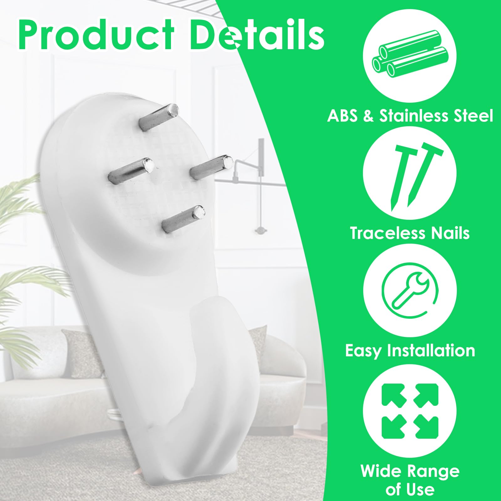 KINBOM 20 Pcs Crochets Punaises Métal Accroche Tableau Cadre Mural Muraux Punaise Photo Cintres Punaise Pour Bureau Domicile École Mur Photo Tissu Panneau De Liège