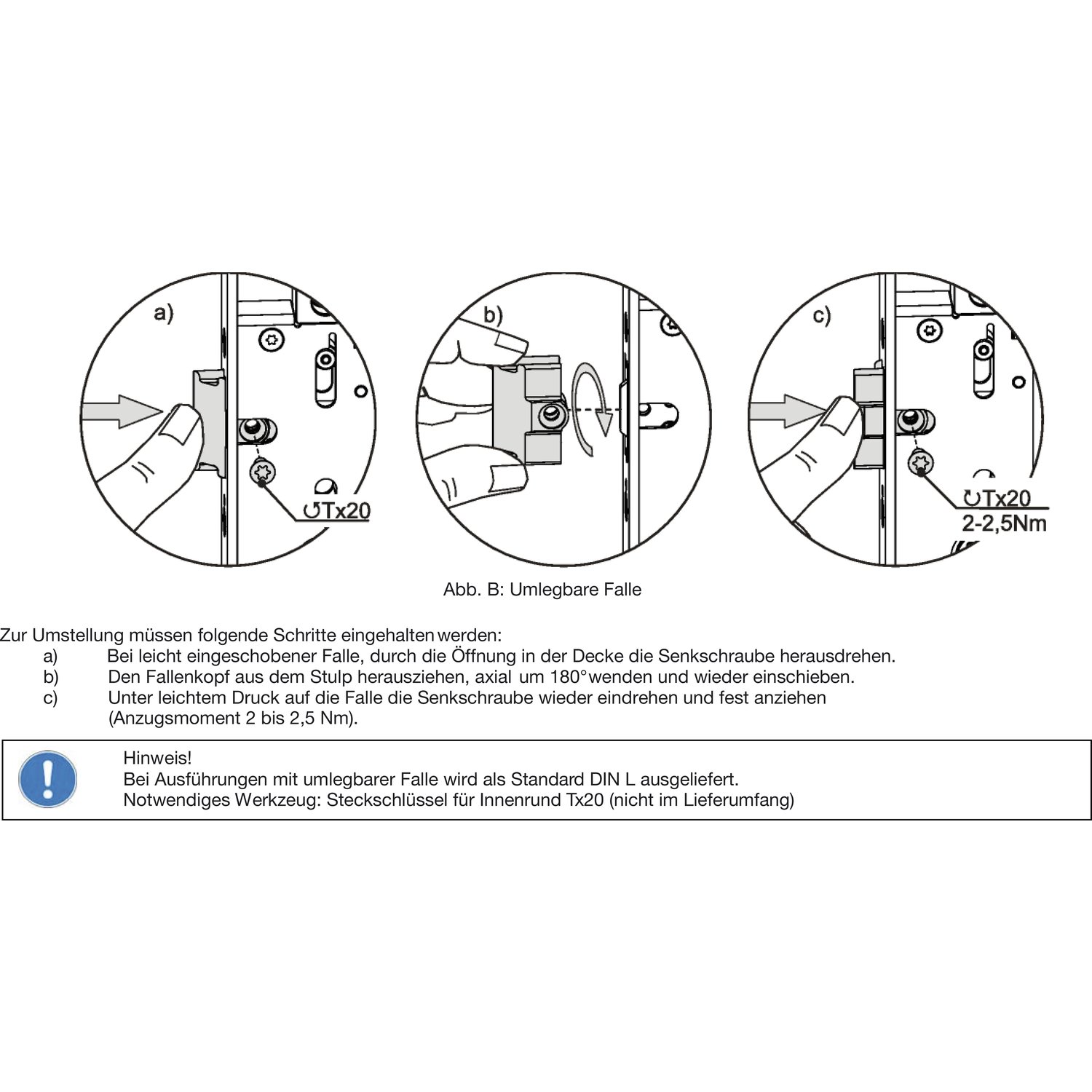 BKS FH-Rohrrahmenschloss | Dorn: 40 mm | Entfernung: 92 mm | Brandschutz | Feuerschutz | universal | B-18280, Silber
