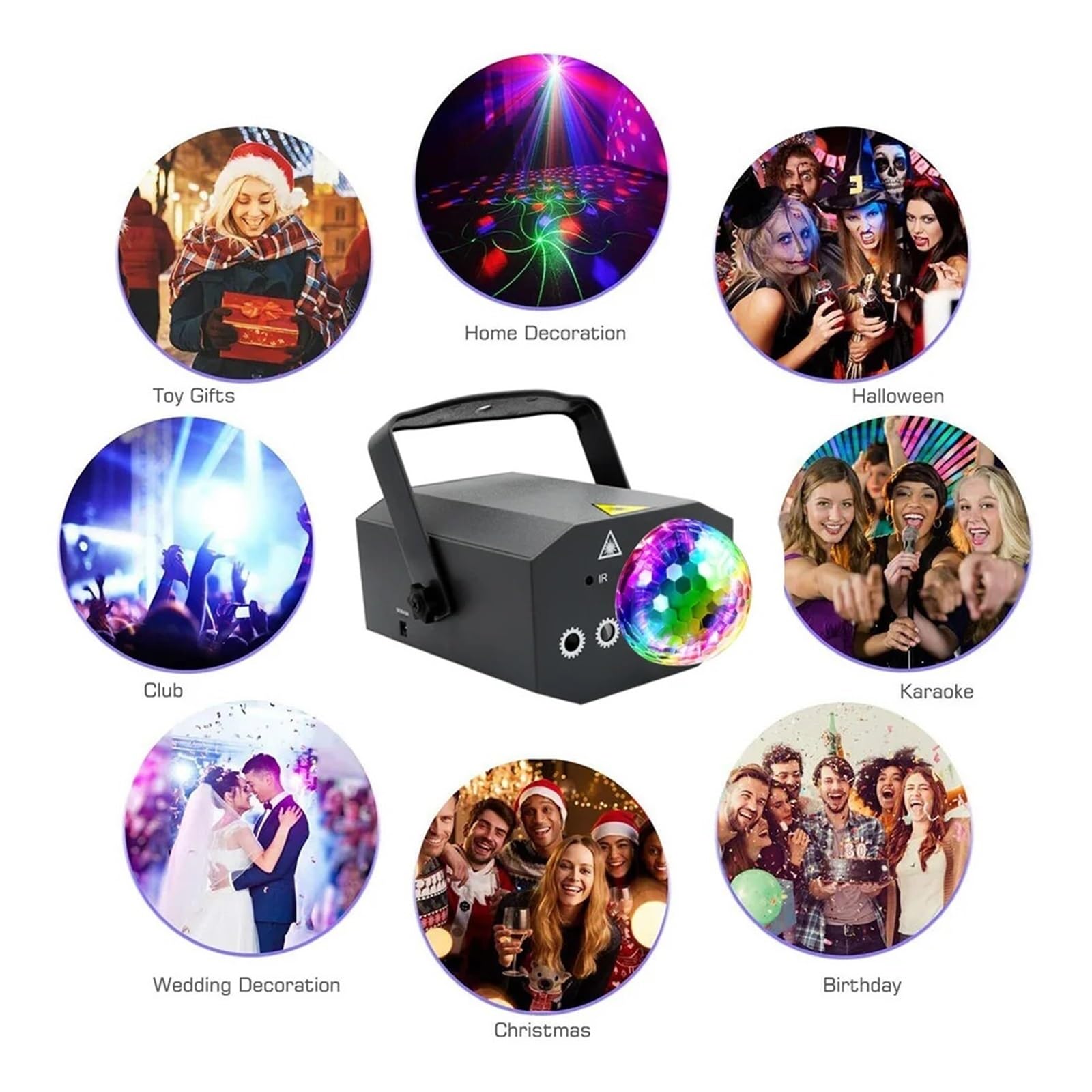 Światła dyskotekowe Oświetlenie Imprezowe LED DJ Kula Dyskotekowa Światło Projektor RGB Lampa Laserowa Aktywowane Dźwiękiem Światło Sceniczne Zdalnie Sterowana Lampa Stroboskopowa Do Baru KTV Dla DJ C