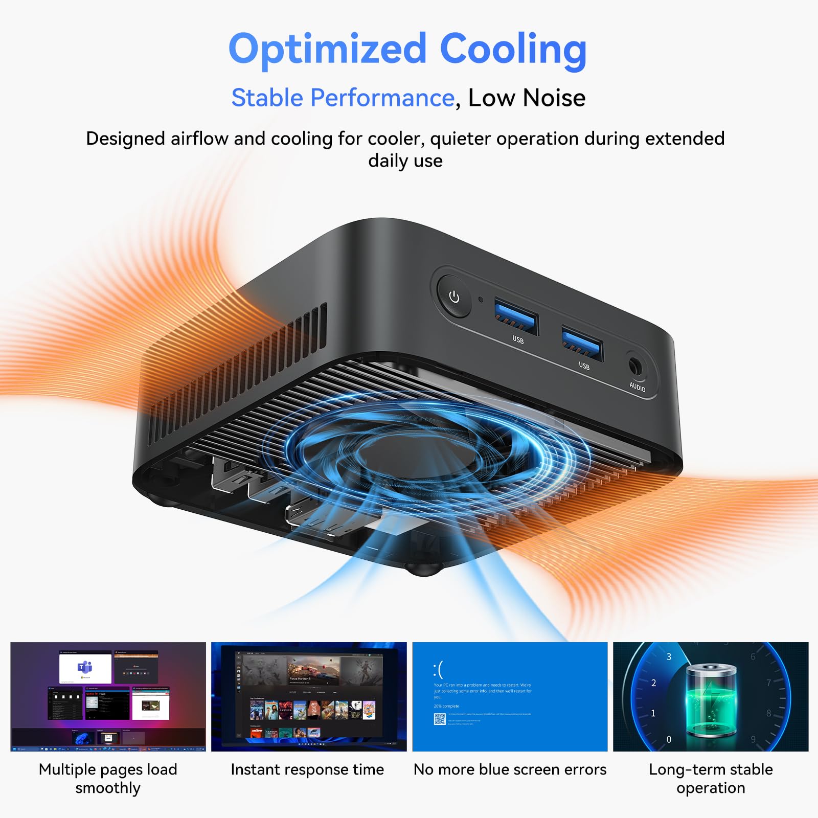 Blackview MP50 Mini PC mit Tastatur und Maus, AMD Ryzen 5 (bis 3,7 GHz) | 16GB DDR4 RAM | 512GB M.2 SSD | Windows 11 Pro | 4K Dual-Display | WiFi 5 | Bluetooth 4.2 | VESA-Halterung, 3 Jahre Garantie