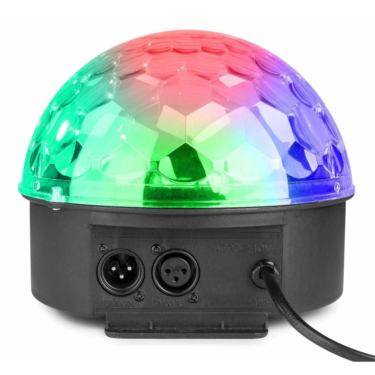 BeamZ JB90R Jelly Ball Effet Lumineux 9 x 1W LED, 7 Canaux DMX, 82 Faisceaux Rotatifs, Mode Automatique et Audio, Faible Consommation, Boitier Solide, Télécommande Incluse