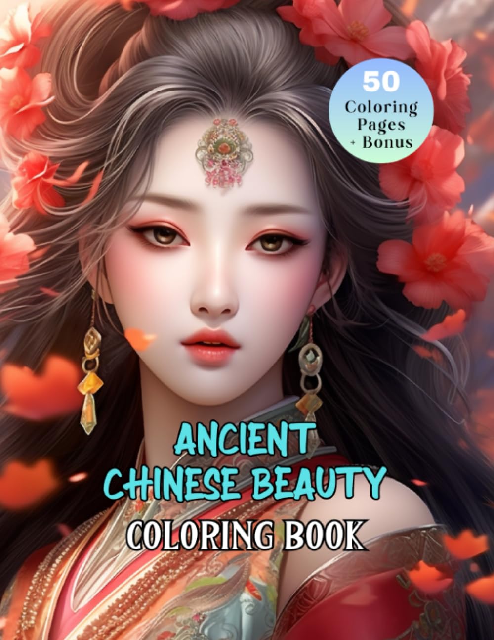 50 Ancient Chinese Beauty Coloring Book