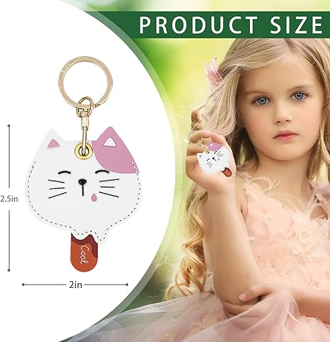 Miniatura 118 de Funda de cuero compatible con Apple AirTag, rastreador de llavero GPS Airtag con llavero, cubierta protectora antiarañazos para AirTag