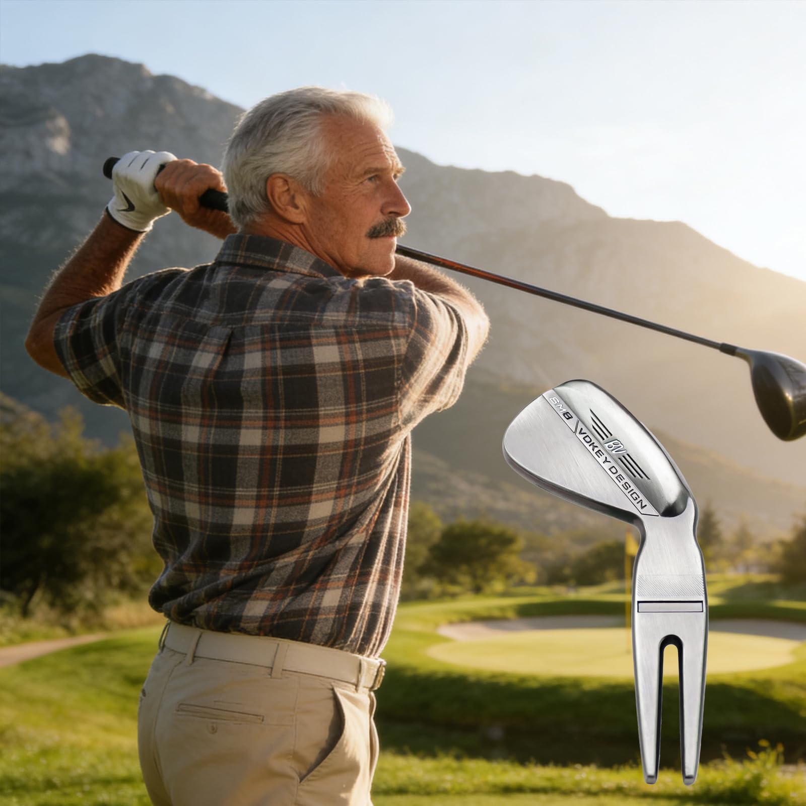 SM8 Réparation de divot de golf en métal, design créatif de club avec marqueur de balle, accessoire de réparation de gazon durable pour terrains de golf - 5