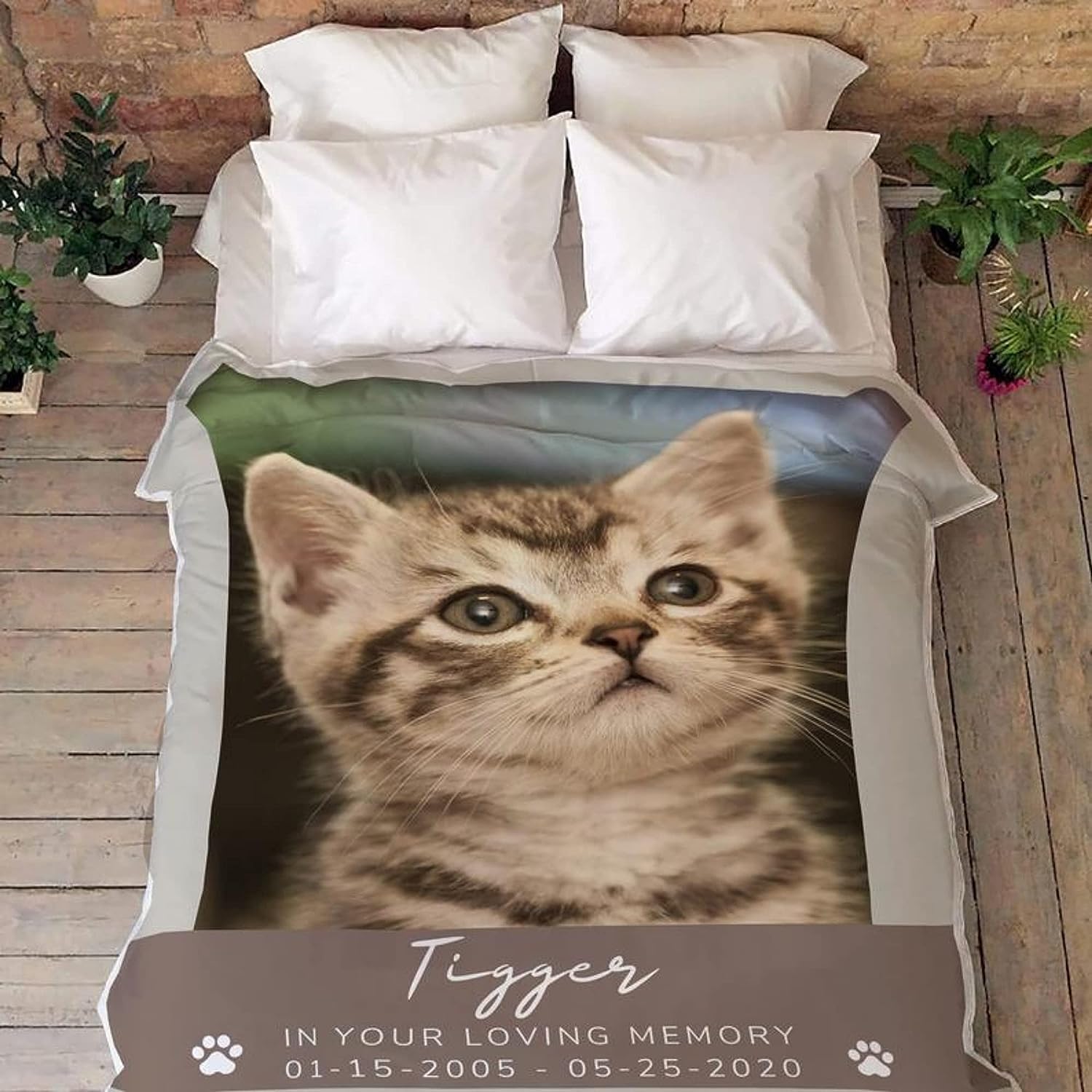 Personalized Dog Memorial Blanket - Custom Photo Fleece Throw, 30x40 Inches, Pet Remembrance Gift - View #2