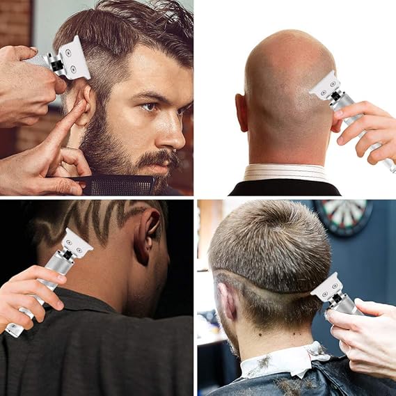 SURKER Electric Pro Li Clippers Barber Accessories Grooming Waterproof Rechargeable Cordless Close Cutting T-Blade Trimmer Hair Clippers for Men(Silver) (Silver)