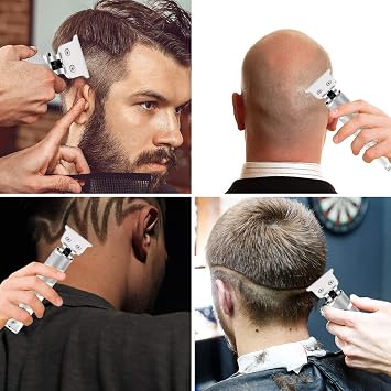 SURKER Electric Pro Li Clippers Barber Accessories Grooming Waterproof Rechargeable Cordless Close Cutting T-Blade Trimmer Hair Clippers for Men(Silver) (Silver)