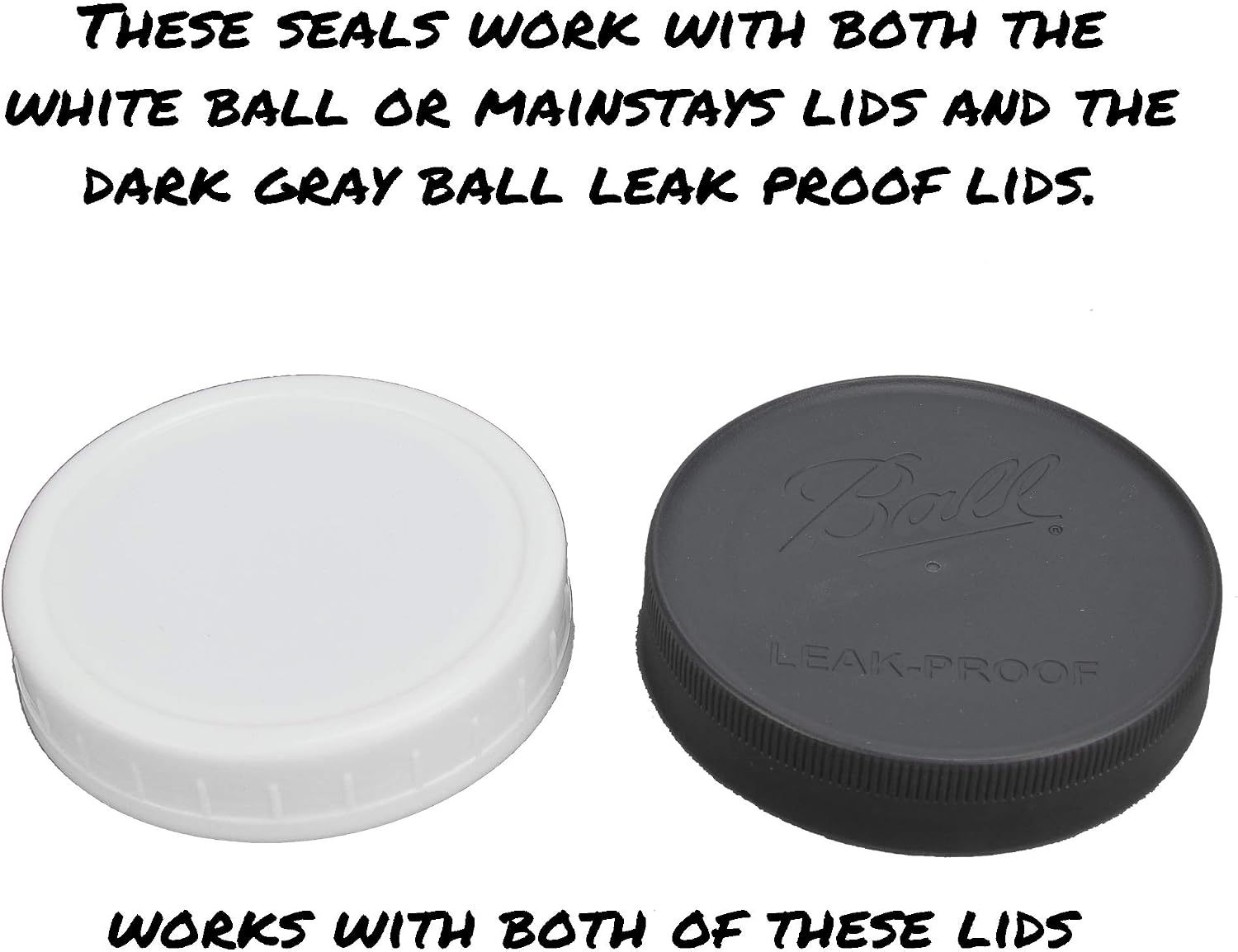 County Line Kitchen - Reusable Silicone Seals for Ball Plastic Mason Jar Lids - Wide Mouth, 12 Pack