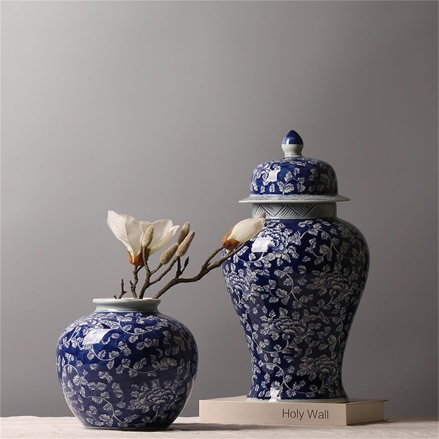 Jarro De Jengibre Jarrón De Cerámica De Porcelana China Azul Y Blanco Decoración De Mesa De Estante Antiguo, Small