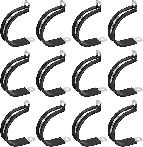 Miniatura 34 de uxcell Abrazadera de cable de 1-1/32 pulgadas (1.024 in) abrazadera de cable de acero inoxidable 304 Abrazadera aislada acolchada en forma de R