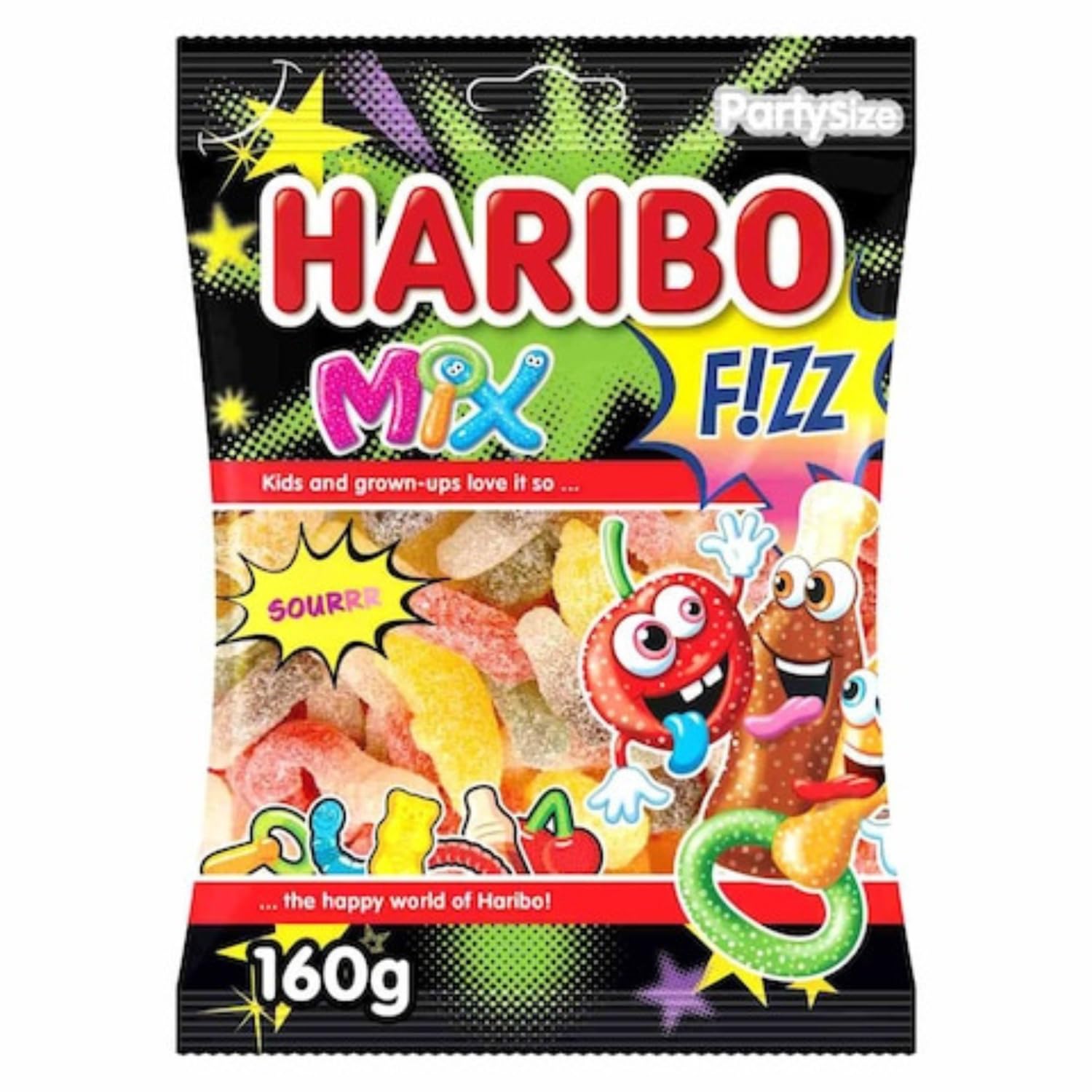 Haribos Mix Fizz Sour Gummy Candy, 160g Party Size Pack (Imported) (B0DB8BVXGV) Amazon Price History, Amazon Price Tracker