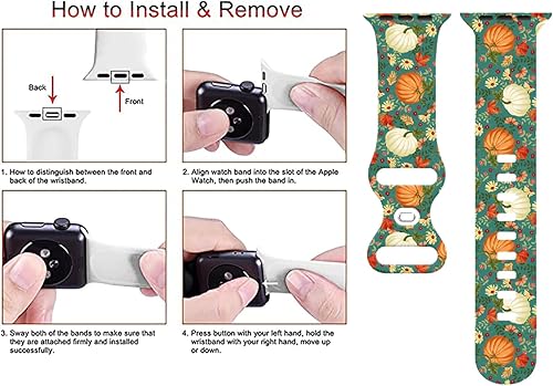 Miniatura 3 de Correa de reloj de otoño compatible con Apple Watch de 1.496 in 1.575 in 1.614 in 1.654 in 1.732 in 1.772 in 1.929 in, correas de repuesto