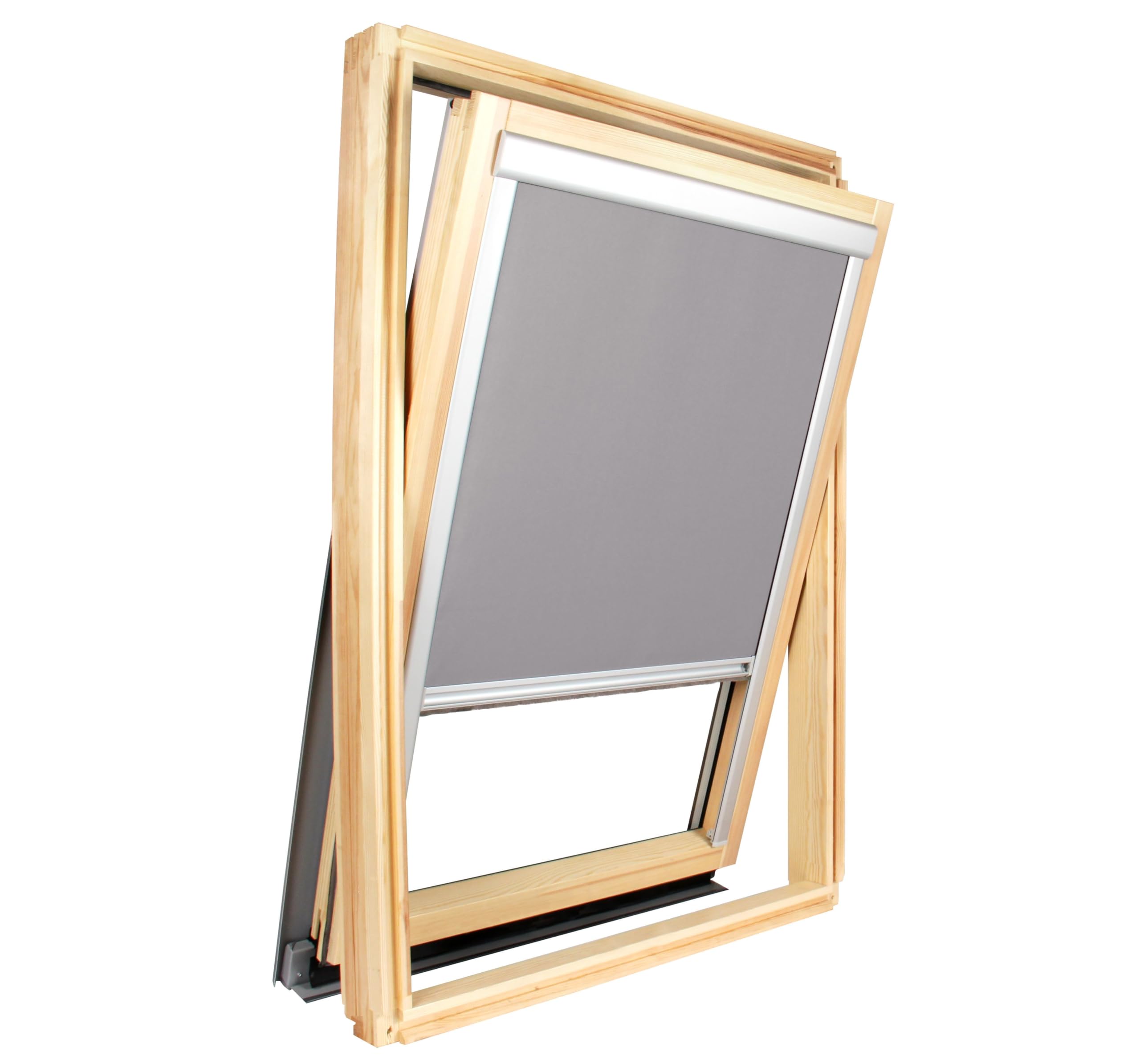 Verdunkelungsrollo kompatibel mit Roto® Dachfenster - Rahmengröße 114cm x 118cm - Hellgrau