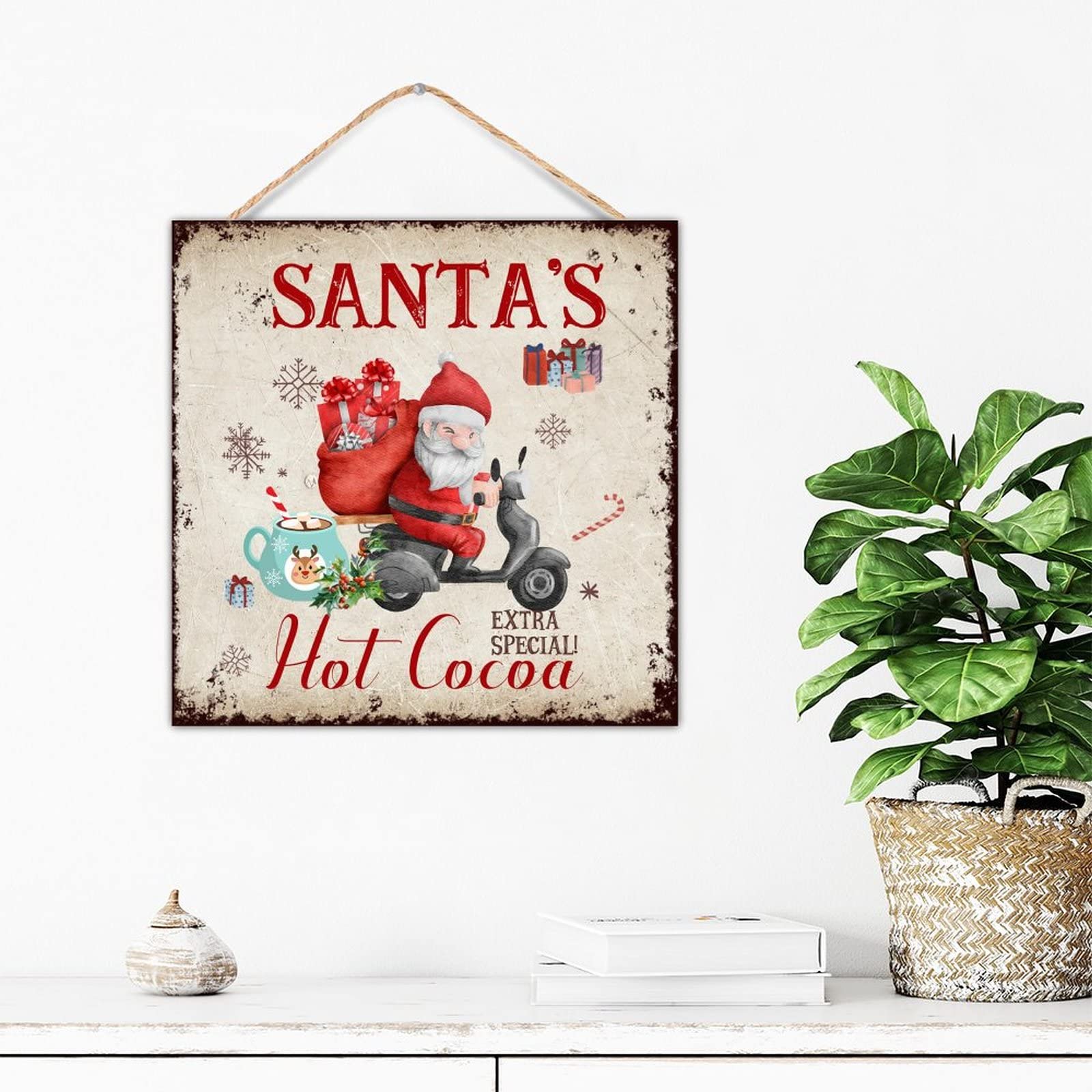 Panneau mural de Noël en bois pour réchauffer l'ambiance de votre salle à manger en fête