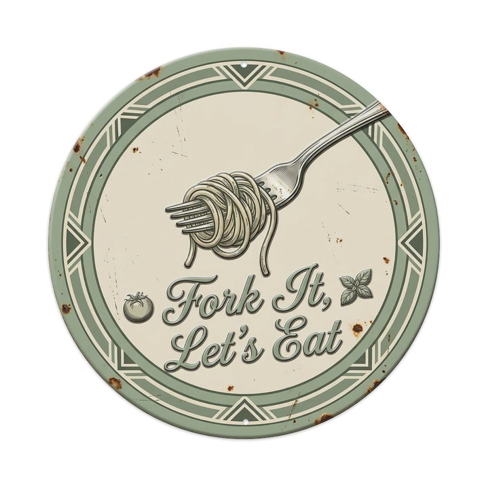 European Tin Sign (1) - French Bistro Sage Metal Tin Sign