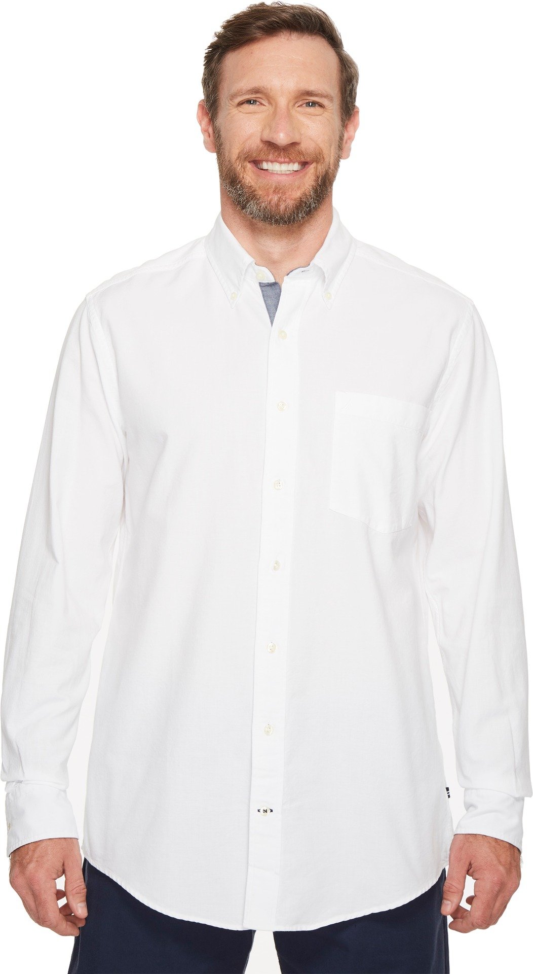 Nautica Long Sleeve Button Down Solid Oxford Shirt Camisa de Botones Hombre (Pack de 1)