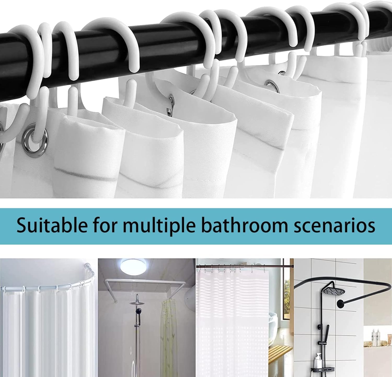 Rideau de Douche Anti Moisissure Imprimé Léopard, Rideau de Bain Mode 3D Rideaux de Douche en Polyester, Imperméable, Lavable en Machine, avec Crochets, 300 x 200 cm 1771-YLP