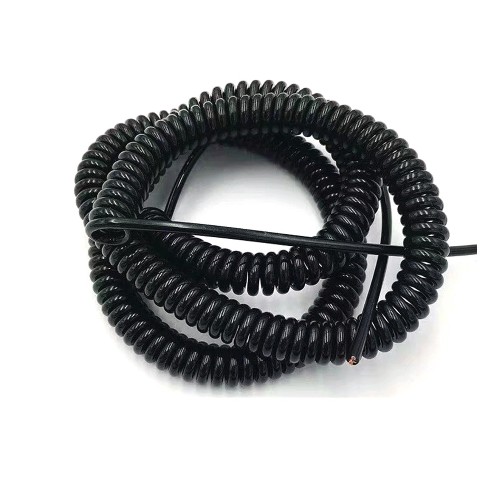 GPDNBIEU Spring wire, Black Spring Power Cord Expandable Cable Retractable Coil(6 core 24AWG,Line length 2.5meter)