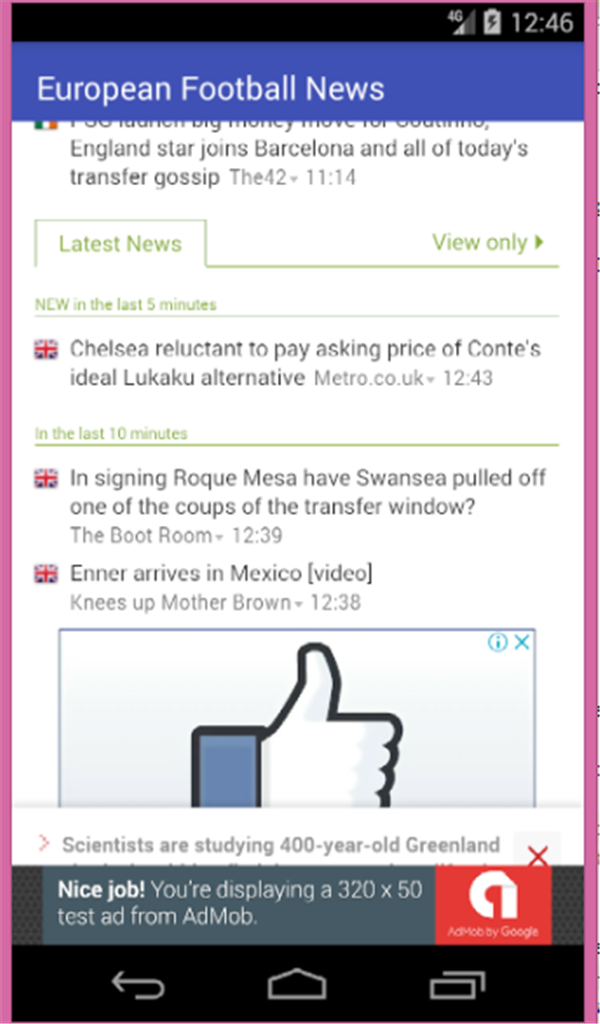 Europe Football News App on Amazon Appstore