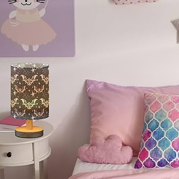 Gothic Bat Star Scary Halloween Black Bedside Table Lamps