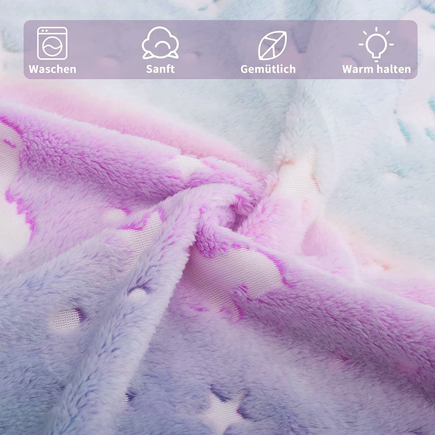 LXTOPN Glow in The Dark Throw Blanket, Soft Flannel Fleece Blanket, All Season Unicorn Blanket for Kids Girls Boys Adults Gifts - Image 3